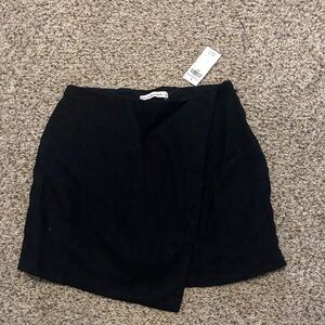 Black linen Skort